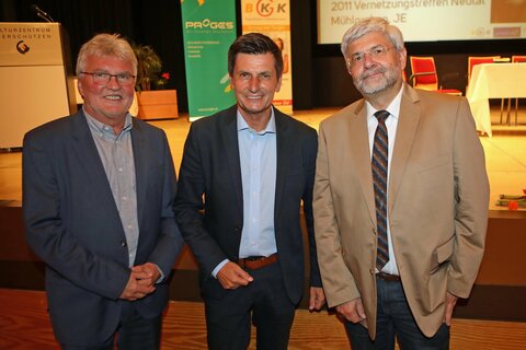 BGKK-Obmann Hartwig Roth, Landesrat Christian Illedits und BGKK-Direktor Christian Moder (v.l.).