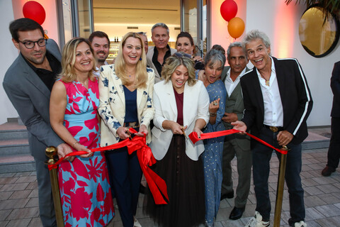 Florian Roehlich (Kabarett-Duo Flo & Wisch), Bürgermeisterin Bettina Zentgraf, David Krammer (Kabarett-Duo Flo & Wisch), Landesrätin Daniela Winkler, Andreas Vitásek, KBB-Geschäftsfüjrerin Claudia Priber, Generalintendant Alfons Haider, Marion Vera Forster, Alexander Reza Tavakoli und Thomas Brezina