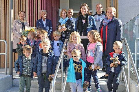 Bildungslandesrätin Daniela Winkler zu Besuch im Antauer Kindergarten.