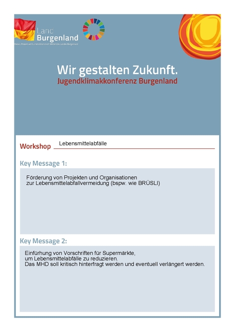 Key Messages WS Lebensmittelverschwendung