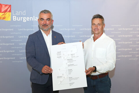 Sportlandesrat Heinrich Dorner mit Anton Beretzki, dem Geschäftsführer Sport Burgenland GmbH