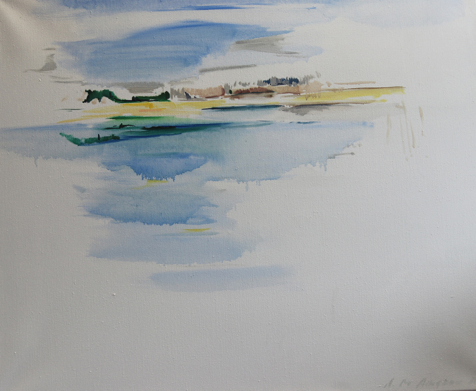 Mag. Brigitte Bruckner-Mikl, Vor Ort-In der Stille der Natur, 2020; Öl auf Leinwand; 100x130cm