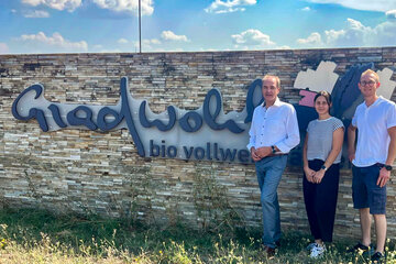Wirtschaftslandesrat Dr. Leonhard Schneemann bei seinem Besuch in der Bäckerei Gradwohl in Weppersdorf
