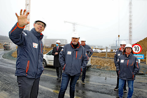 Landeshauptmann Hans Peter Doskozil besichtigte heute die Baustelle zum Neubau des Krankenhauses Oberwart.