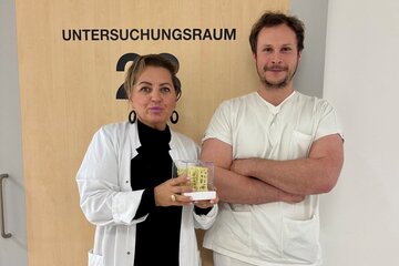 Prim.a Dr.in Mimoza Shema-Kastrati mit Ass.-Dr. Florian Zemljic, der die Ambulanz mitbetreuen wird
