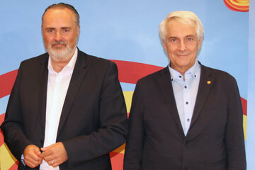 Erste Onkologie in Klinik der Gesundheit Burgenland: Landeshauptmann Mag. Hans Peter Doskozil und der medizinische Geschäftsführer der Gesundheit Burgenland, Univ.-Prof. Dr. Stephan Kriwanek.