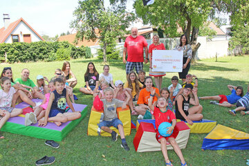 Happy Kids Camp der Kinderfreunde in Steinbrunn mit Landesrätin Astrid Eisenkopf