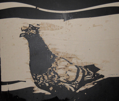 ISIK Hüseyin -  „Guguk“, 3-teilig,  2011, Mischtechnik/Asphaltlack/Wellpape