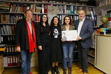 Horst Horvath, Lea Kuch, Elke Kuch, Daniela Jahn-Kuch und Landeshauptmann Hans Peter Doskozil