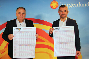 Landesrat Heinrich Dorner und Projektleiter Wolfgang Werderits präsentierten weitere Optimierungsmaßnahmen für die neuen Busverbindungen nach Graz.