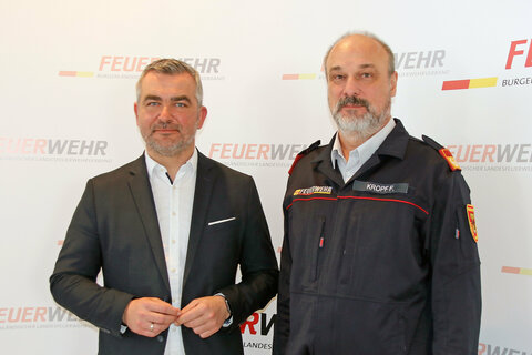 Feuerwehrreferent LR Heinrich Dorner und Landesfeuerwehrkommandant Franz Kropf