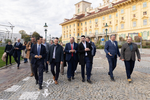 Die Teilnehmerinnen und Teilnehmer der Intergroup-Tagung bei einem Spaziergang durch Eisenstadt.