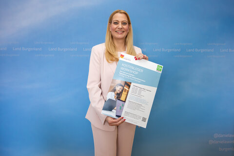 Landesrätin Daniela Winkler wirbt für den Unternehmerinnenworkshop