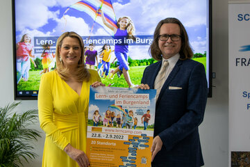 Bildungslandesrätin Daniela Winkler mit Bildungsminister Martin Polaschek (v.l.n.r.);