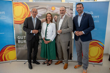 Peter Filzmaier, Christina Matzka, LH Hans Peter Doskozil, Florian Schlechtleitner (v.l.).