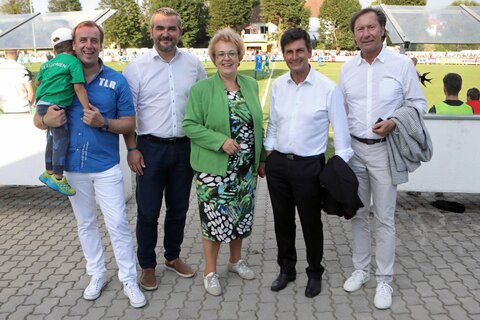 Landtagsabgeordneter Christian Drobits, Landesrat Heinrich Dorner, Landtagspräsidentin Verena Dunst, Landesrat Christian Illedits und Pinkafelds Bürgermeister Kurt Maczek.