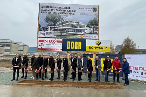 Spatenstich für den Schulcampus Güssing mit Landesrat Dorner (7.v.r)