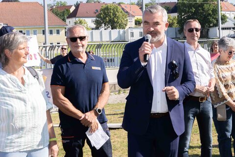 Landesrat Heinrich Dorner bei der Eröffnung des Safety Tour Landesfinale.