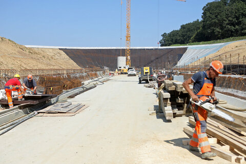 Symbolbild von den Bauarbeiten in Rudersdorf beim S7-Tunnel.