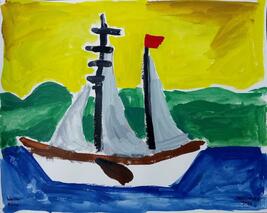 Schiff an der Ostsee