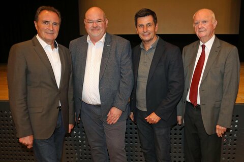 Helmut Bieler, Dr. Horst Kallich, Landesrat Christian Illedits und Kurt Korbatits (v.l.).