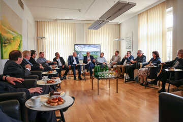 Landeshauptmann Hans Peter Doskozil und Landtagspräsident Robert Hergovich begrüßten eine Delegation der Diözese Eisenstadt mit Bischof Ägidius Zsifkovics bei einem Besuch im Landhaus.