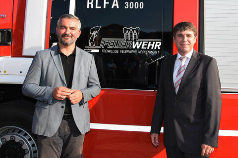 Landesrat Heinrich Dorner (l.) mit 1. Vizebürgermeister Franz Ecker.