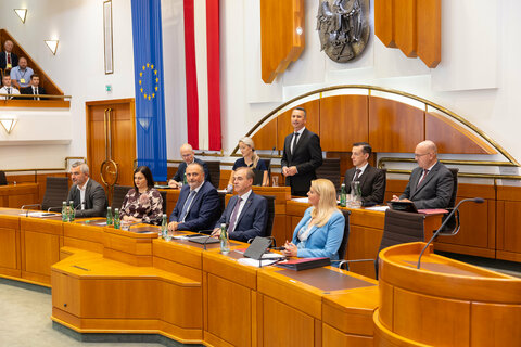 Robert Hergovich nach der Wahl zum 1. Präsidenten des Burgenländischen Landtages
