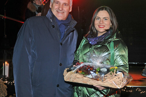 Bürgermeister Gerold Stagl mit Landeshauptmann-Stellvertreterin Mag.a Astrid Eisenkopf (v.l.) bei der Eröffnung.