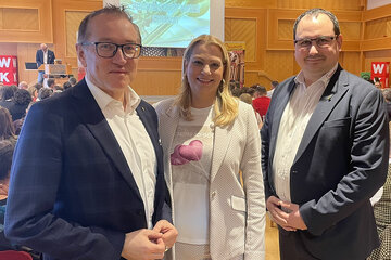 Landesrätin Daniela Winkler mit BBV-Obmann Peter Reichstädter und Márton Ilyés, BBV (Archivfoto)