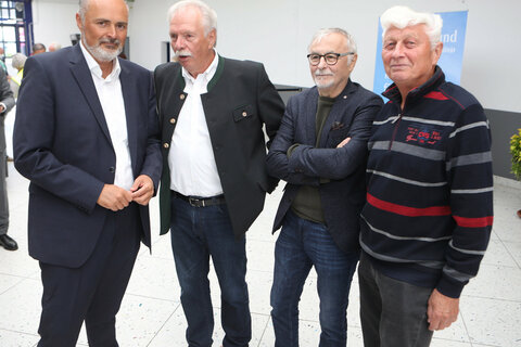 Landeshauptmann Hans Peter Doskozil im Gespräch mit Ing. Josef Wild, Felix Grünauer und Karl Nemeth