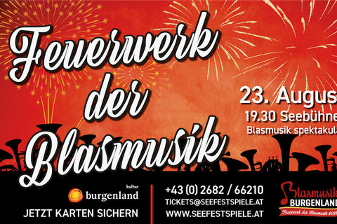 Ankündigung zum Feuerwerk der Blasmusik