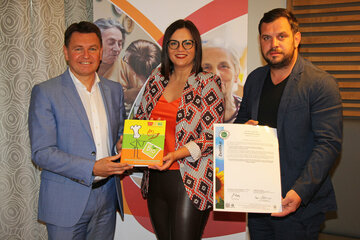 LH-Stellvertreterin Mag.a Astrid Eisenkopf begrüßt dieses Engagement und gratulierte bei einem Besuch der neuen Bio-Küche gemeinsam mit GVV-Präsident Bgm. Erich Trummer Betreiber Franz Drescher im Pflegezentrum in Raiding